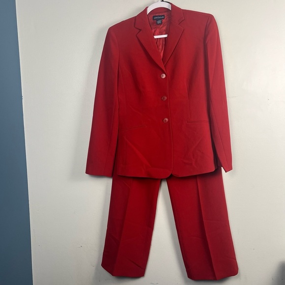 Vintage Ann Taylor Red two piece suit size 4 - Picture 1 of 11